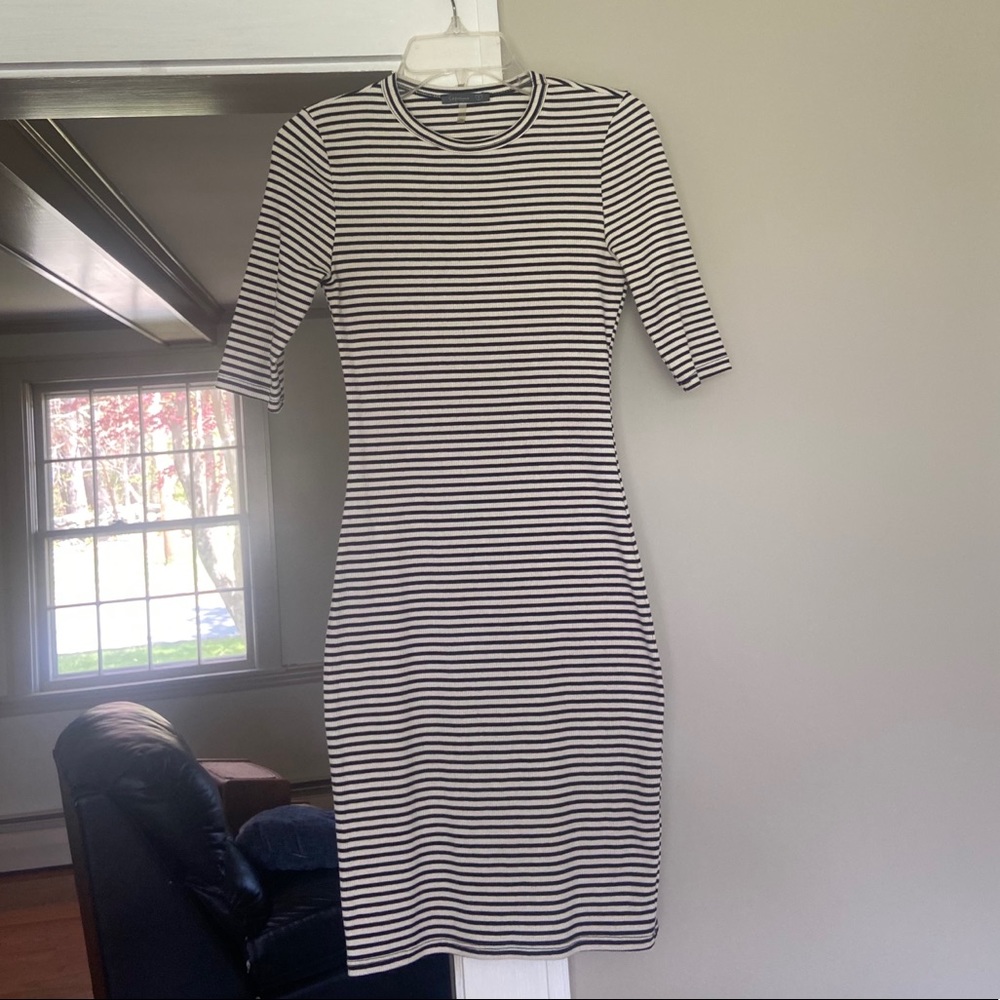 Black and White Striped Bodycon Dress
